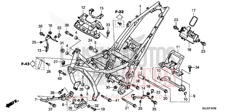 CARROSSERIE DE CHASSIS de NC700S DCT MAT PEARL GLARE WHITE (NHB54) 2014